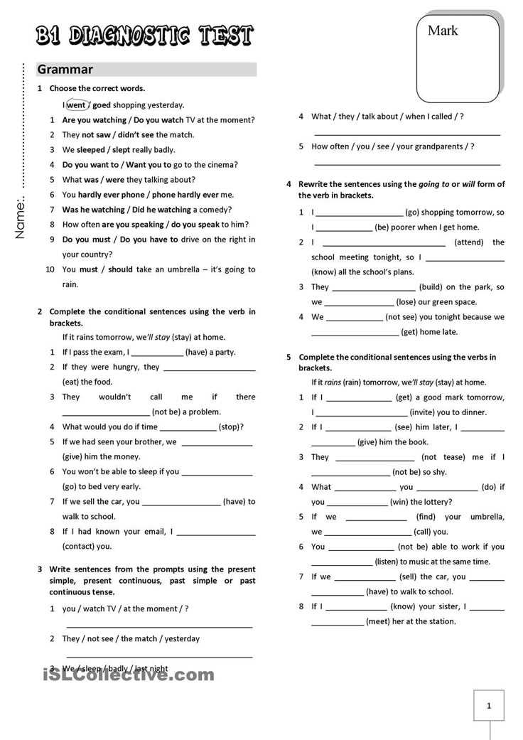 english grammar test and answer