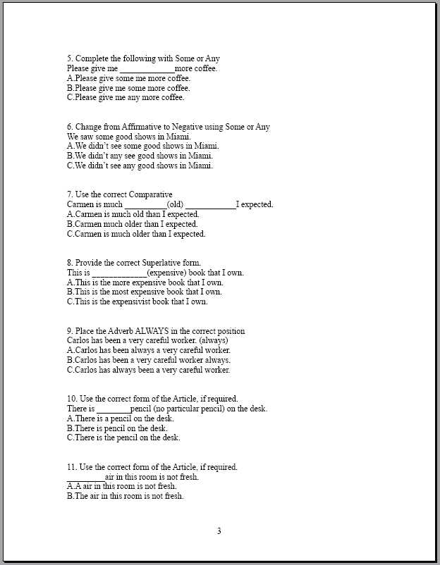 english grammar test online with answers