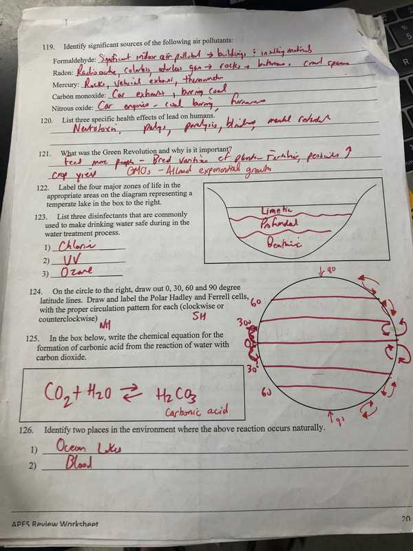 environmental science chapter 14 test answers