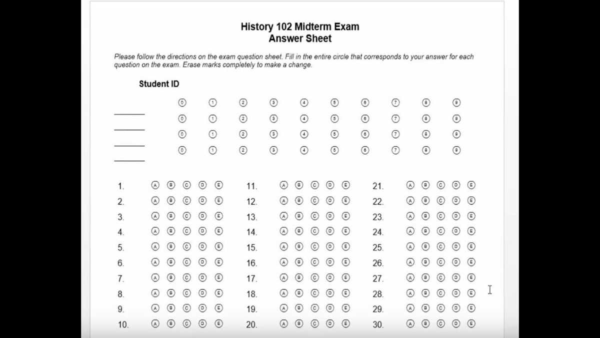 exam answer sheet price