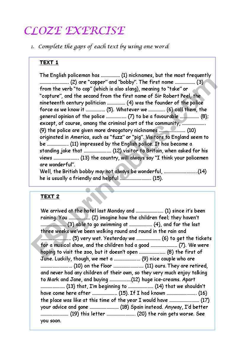 example of cloze test with answers example of cloze test with answers