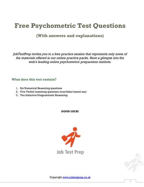 examples of psychometric tests questions and answers