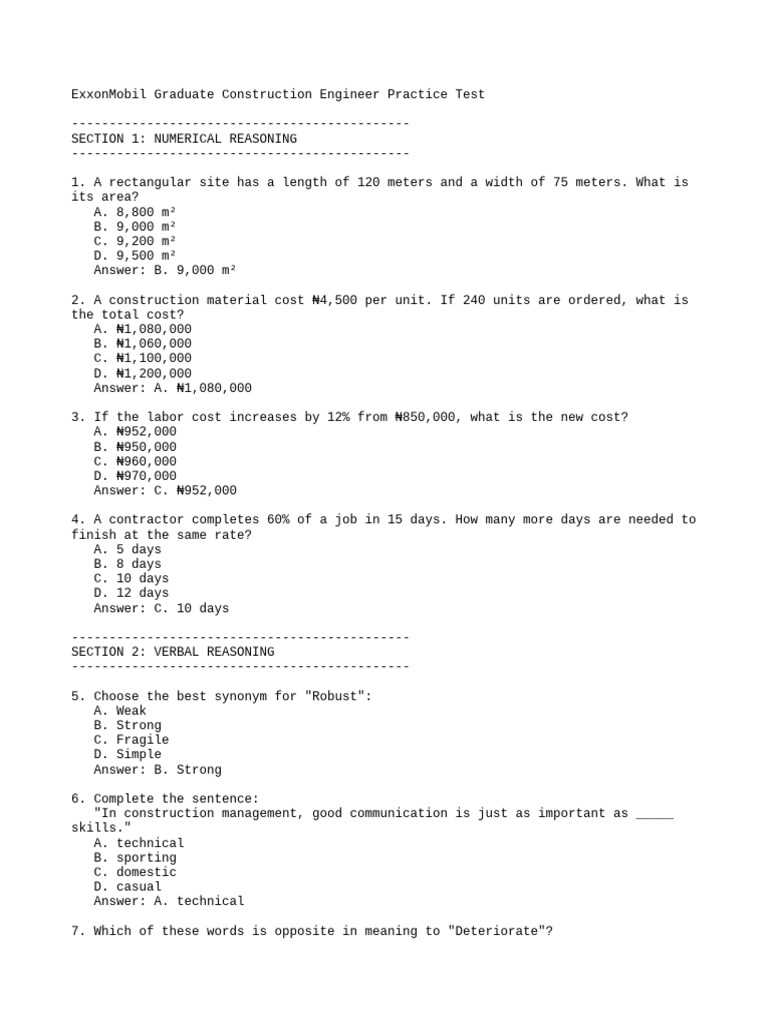exxonmobil aptitude test questions and answers