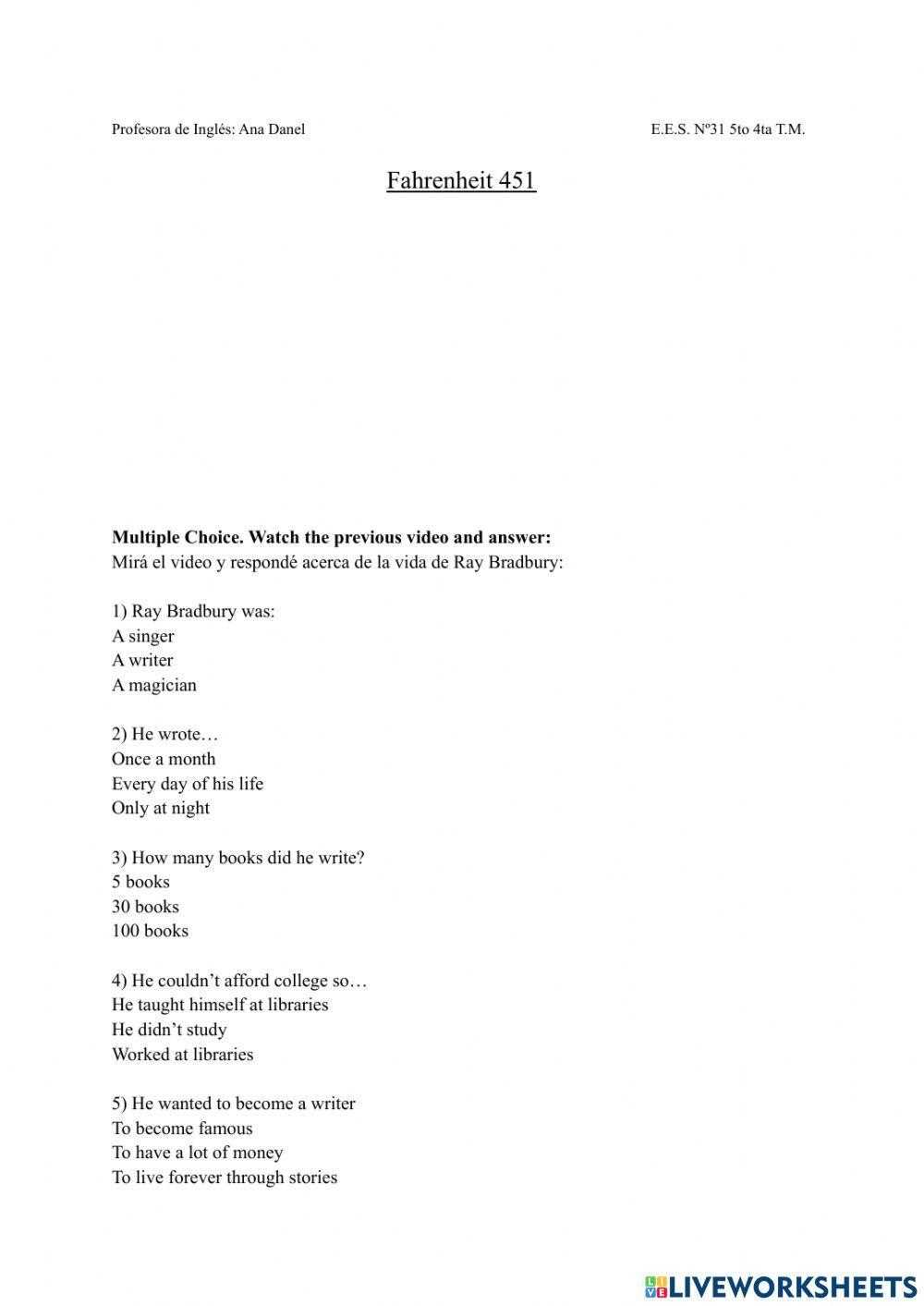 fahrenheit 451 final test answers