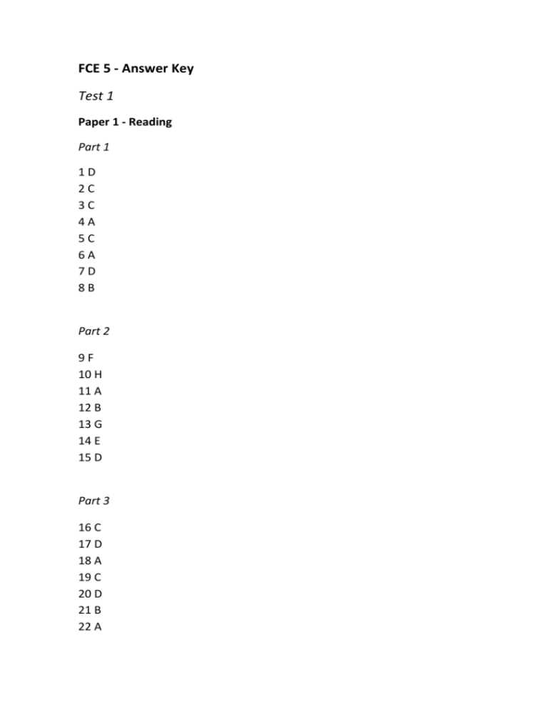 fce listening test 5 answers