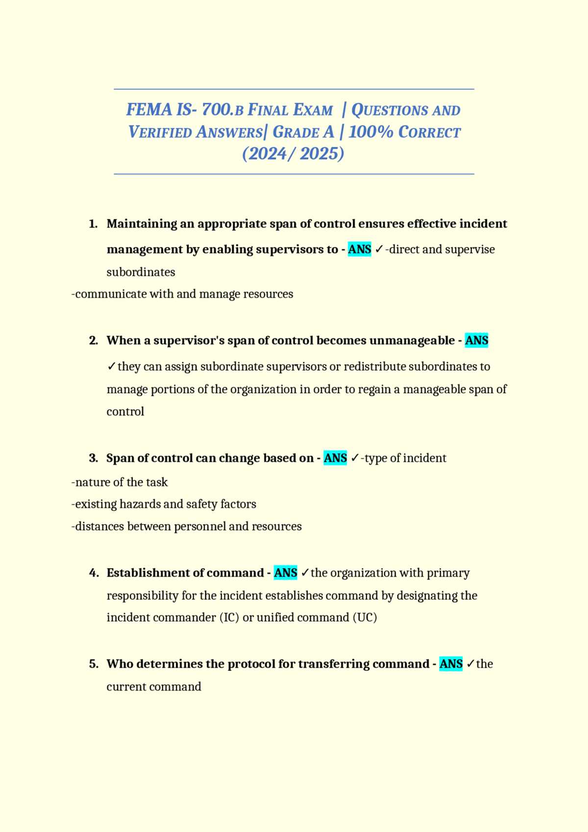 fema is 700b test answers
