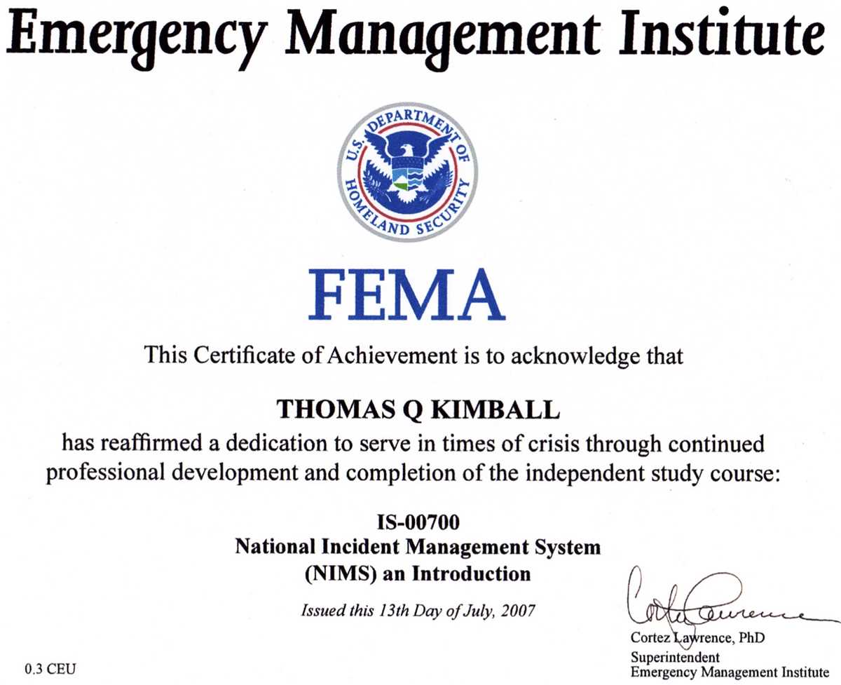 fema nims 100 test questions and answers