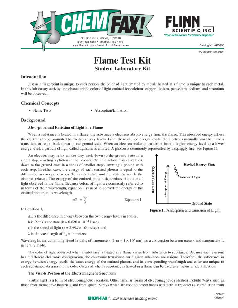 flame test lab pre lab answers