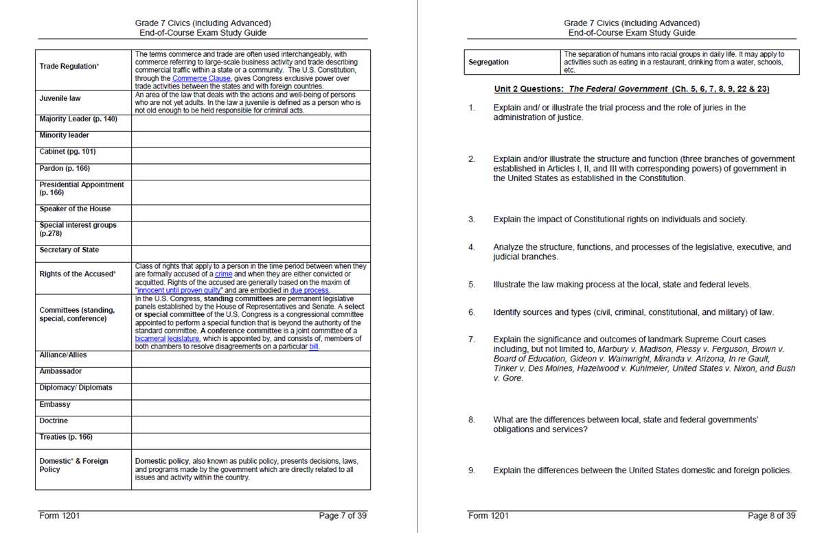 florida civics eoc practice test answers