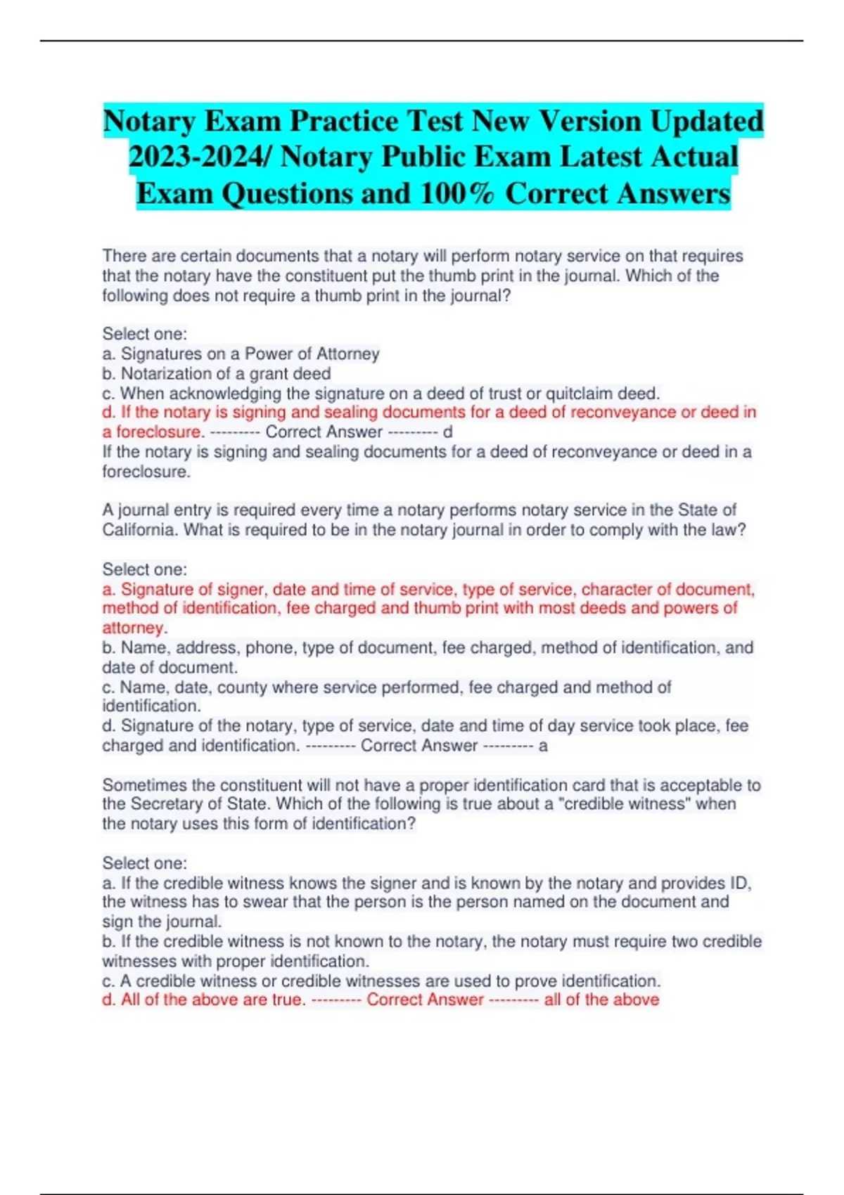 free nc notary public practice test with answers