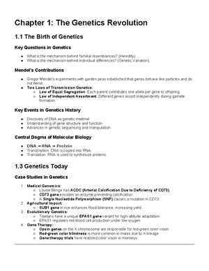 genetics test 2 review answers
