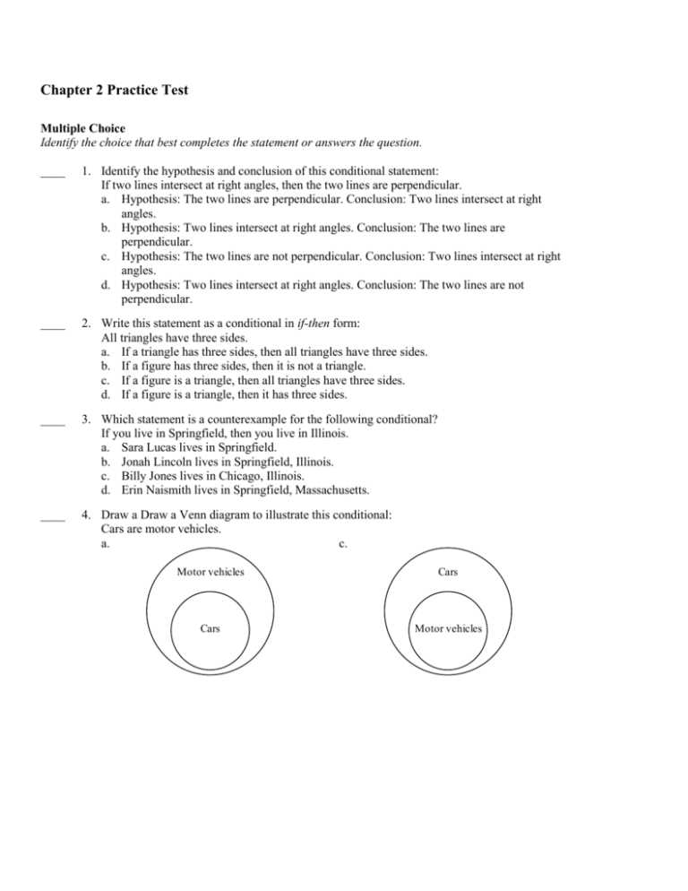 geometry chapter 2 test form b answers