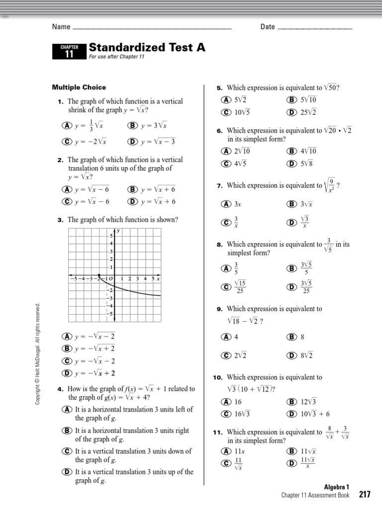 glencoe algebra 1 chapter 6 test answer key