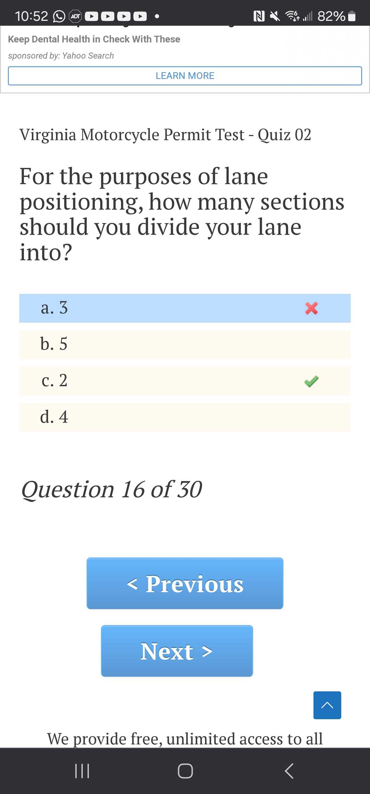 how many wrong answers on permit test