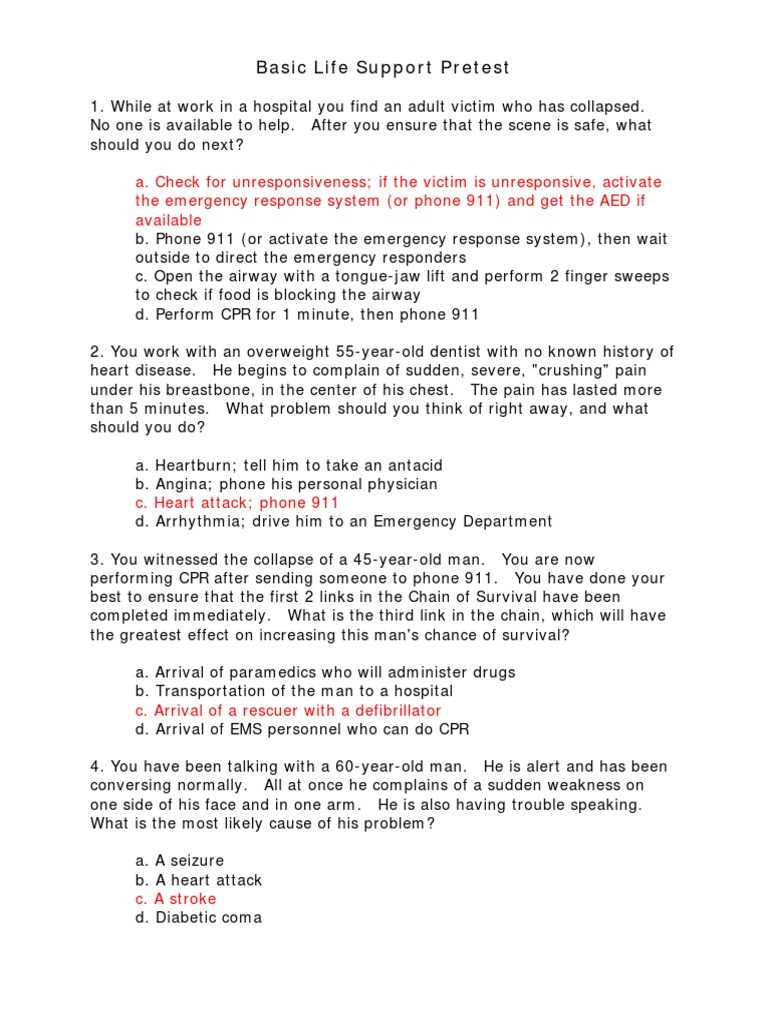 hsi bls exam answers