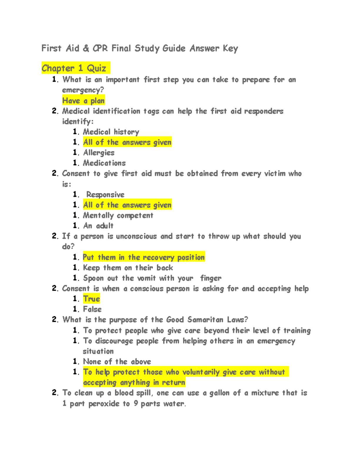 hsi cpr test answers