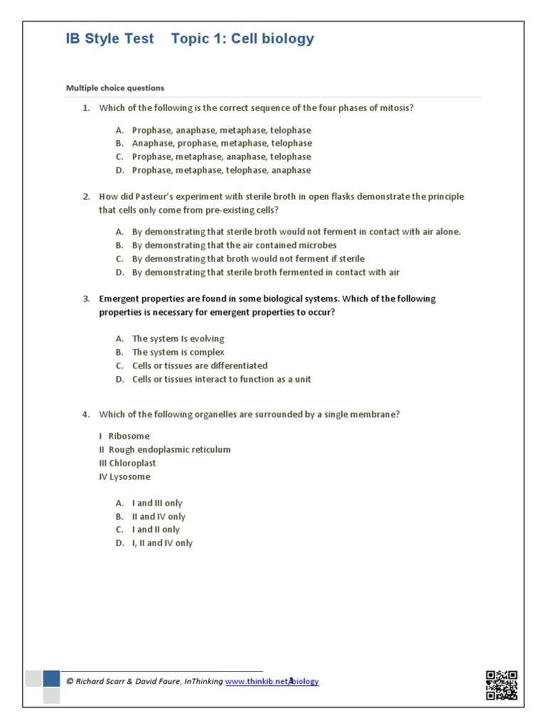 ib style test topic 4 ecology answers