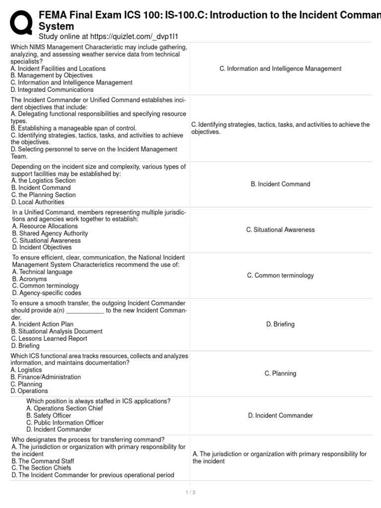 ics 100 test answers 2026