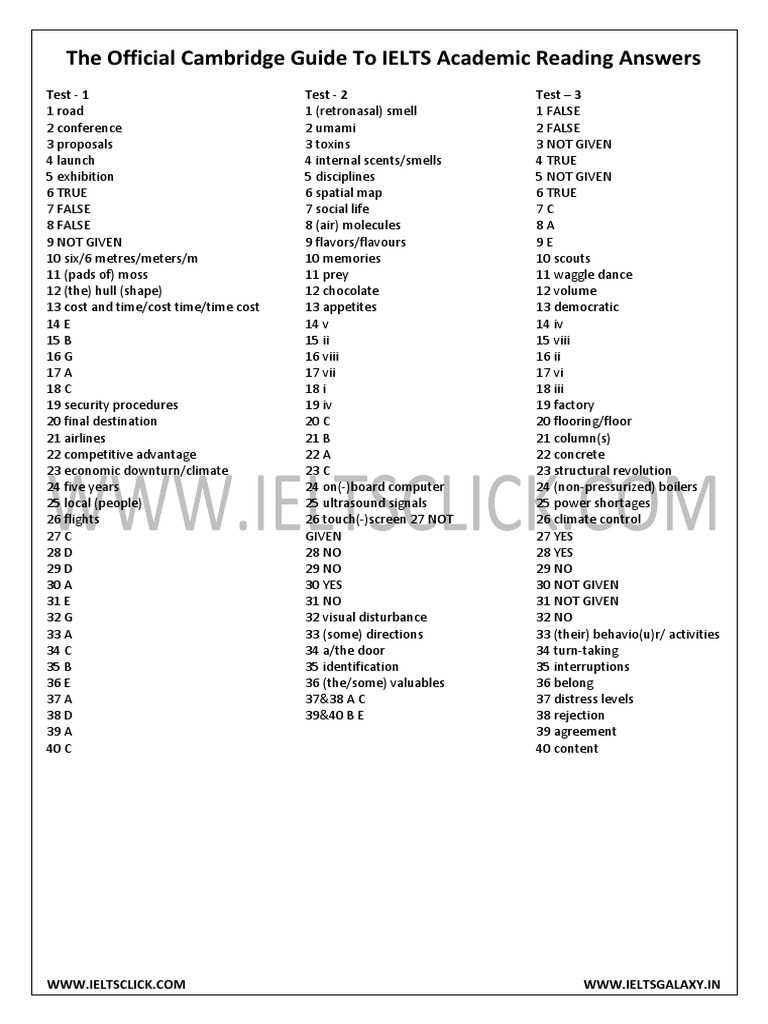 ielts academic reading test samples with answers