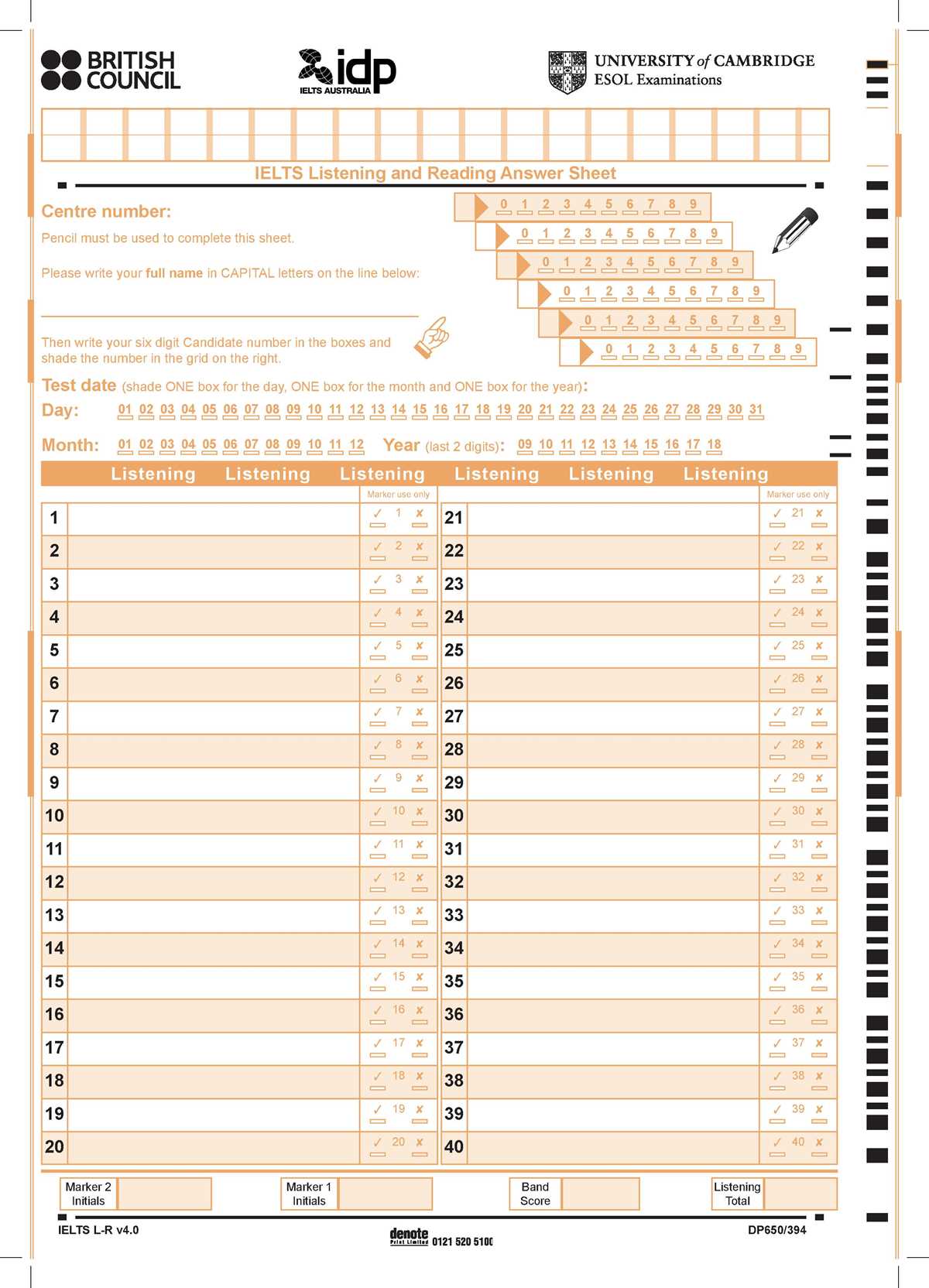 ielts test 4 listening answers
