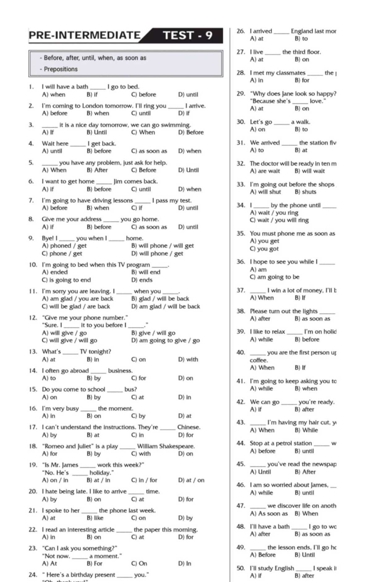 ihsa test answers
