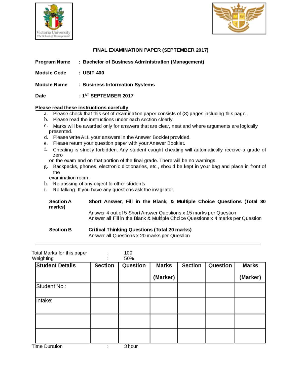 information system exam questions and answers