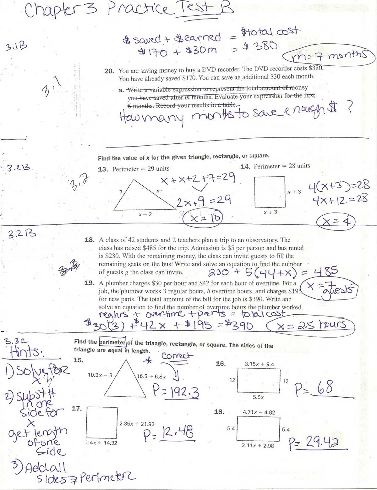 integrated math 1 chapter 2 test answers
