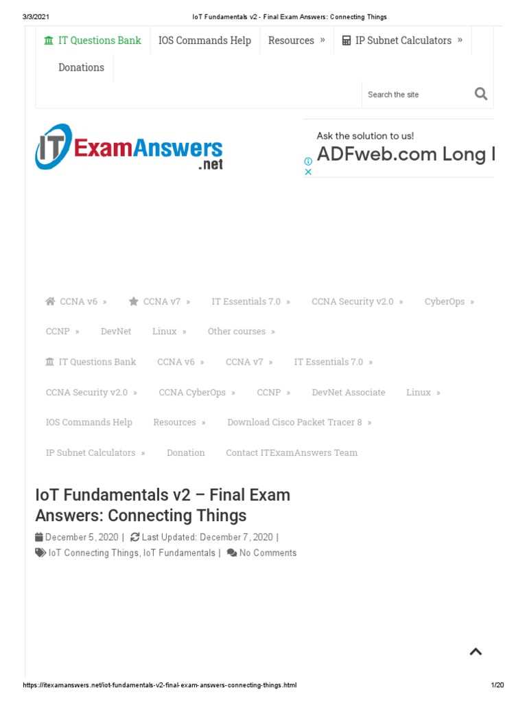 iot final exam answers