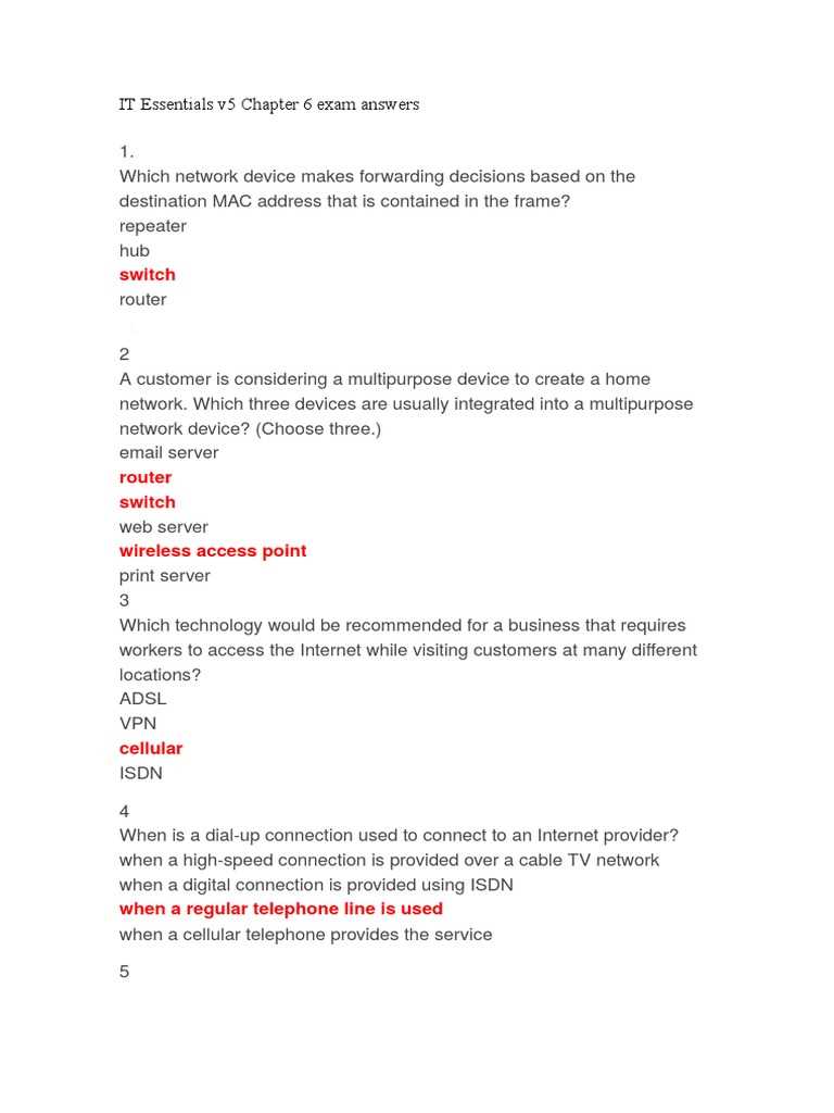 it essentials chapter 6 exam answers
