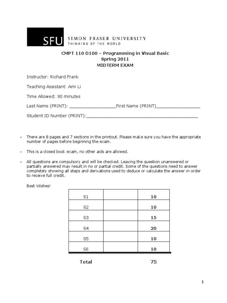 java programming midterm exam answers