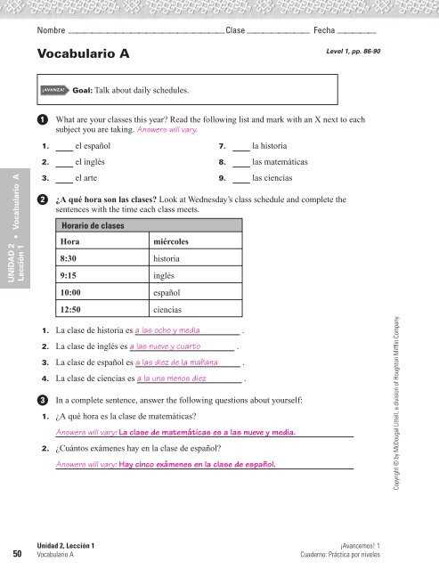 lecci&oacute;n 6 lesson test vhl answers