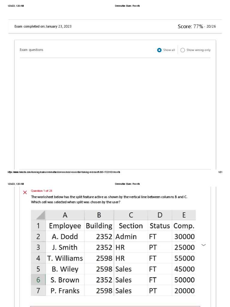 linkedin excel 2026 essential training exam answers