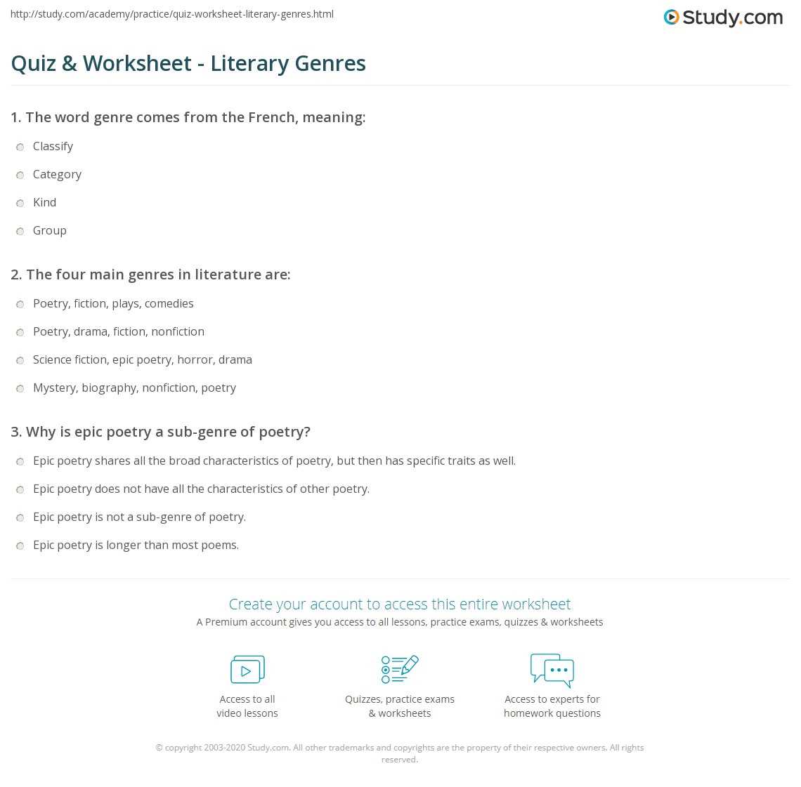 literature test questions and answers