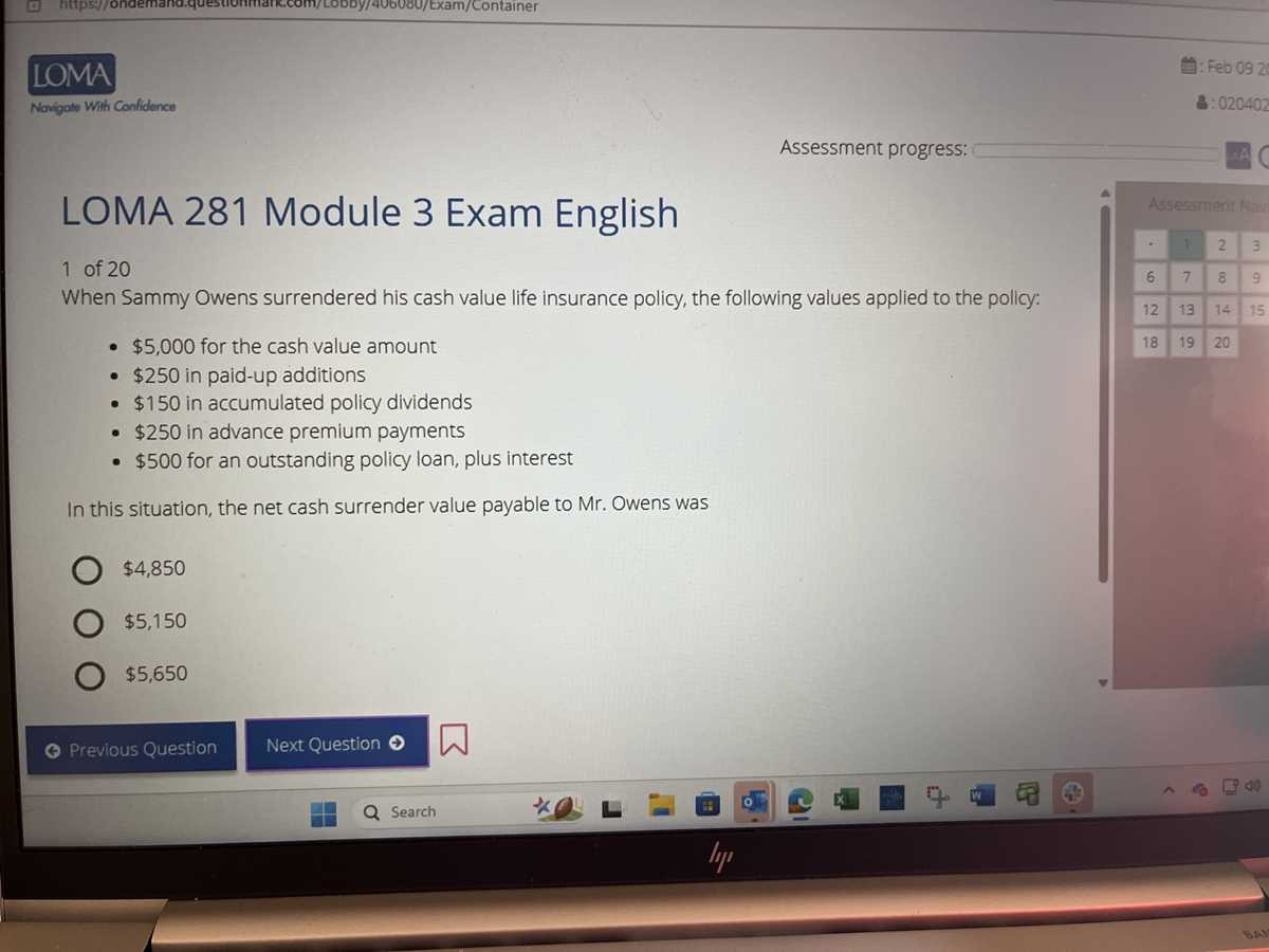 loma 281 exam answers