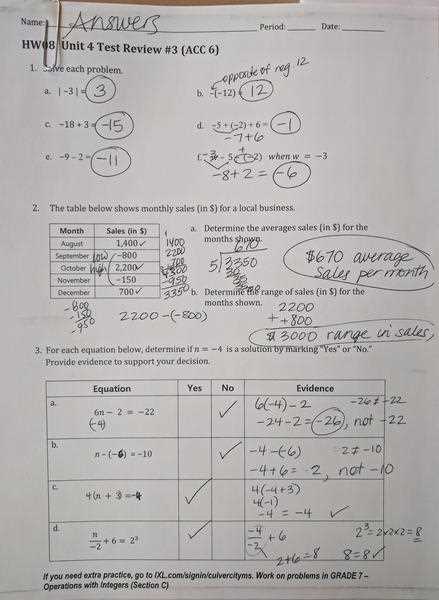 math 1 unit 3 test answers