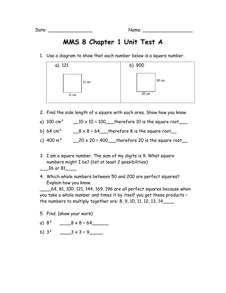 math unit 1 test answers
