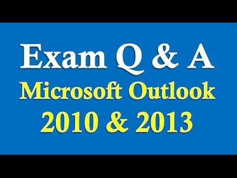 microsoft outlook exam questions and answers