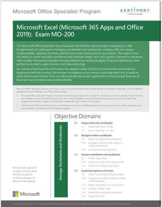 microsoft word certification exam answers