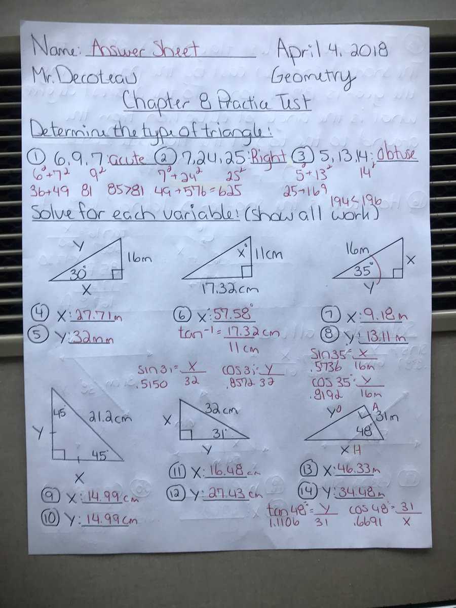 module 8 geometry test answers