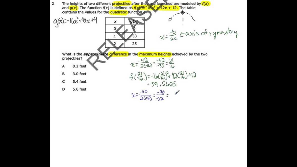 nc math 2 released test answer key
