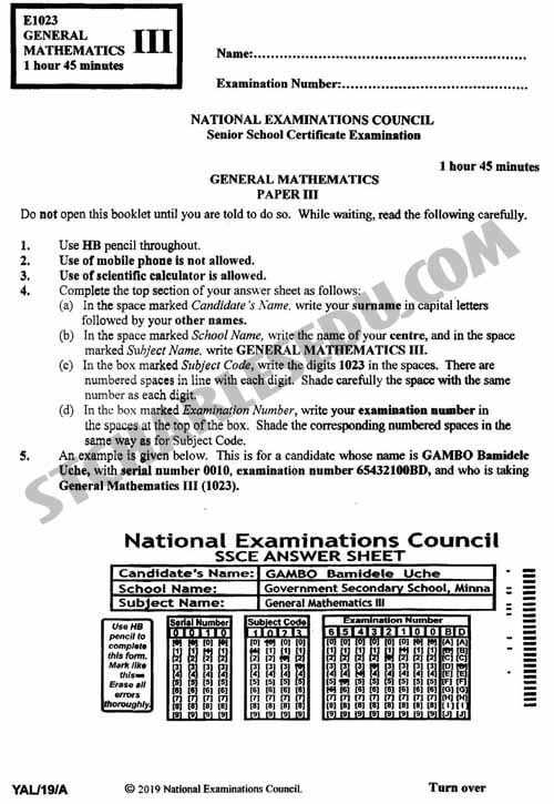 neco exam answer
