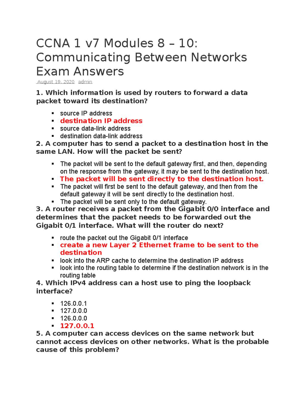 netacad module 8 10 exam answers