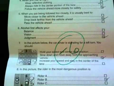 nyc motorcycle permit test answers