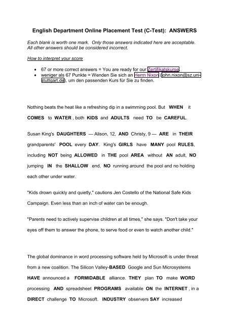 online test with answer