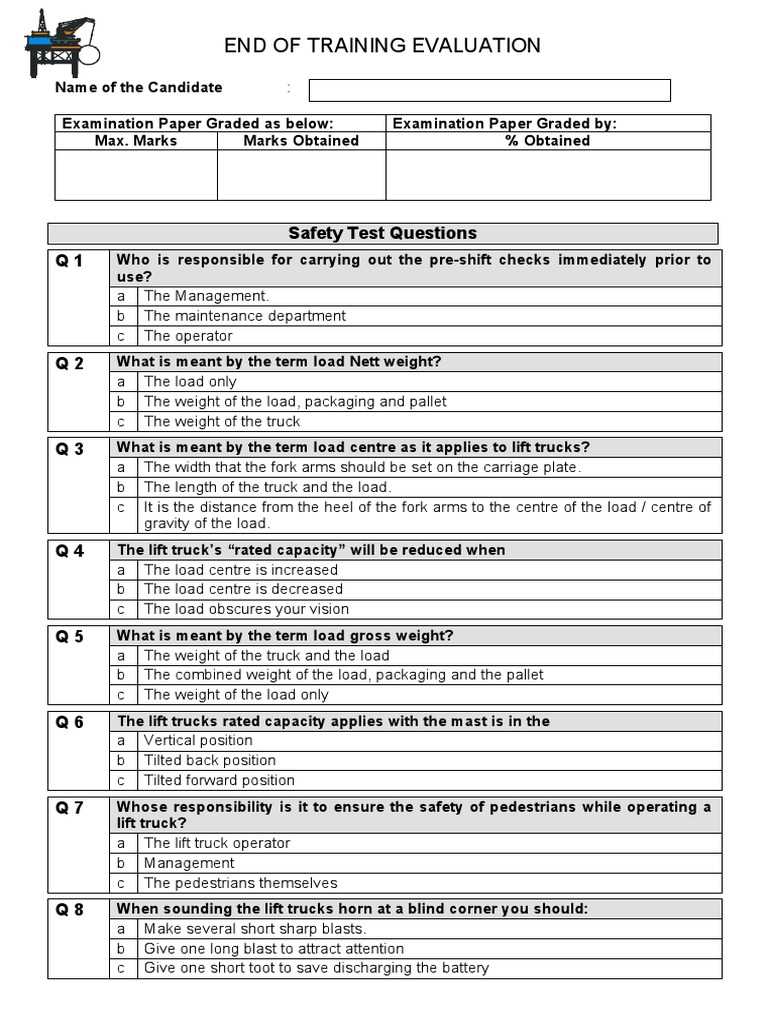 pallet jack test answers