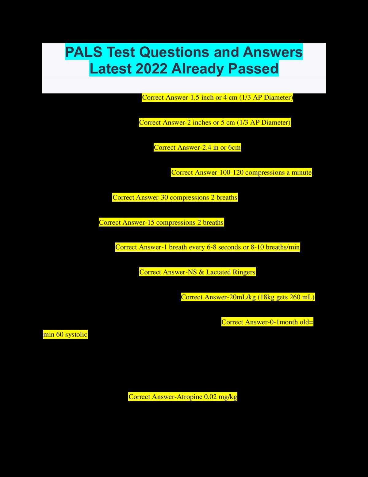 pals instructor test answers