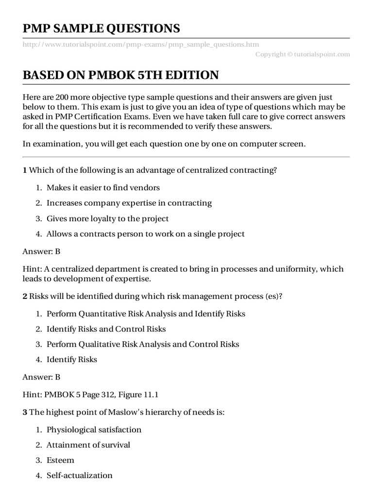 pmp certification exam questions and answers pmp certification exam questions and answers