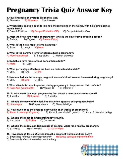 pregnancy test questions and answers