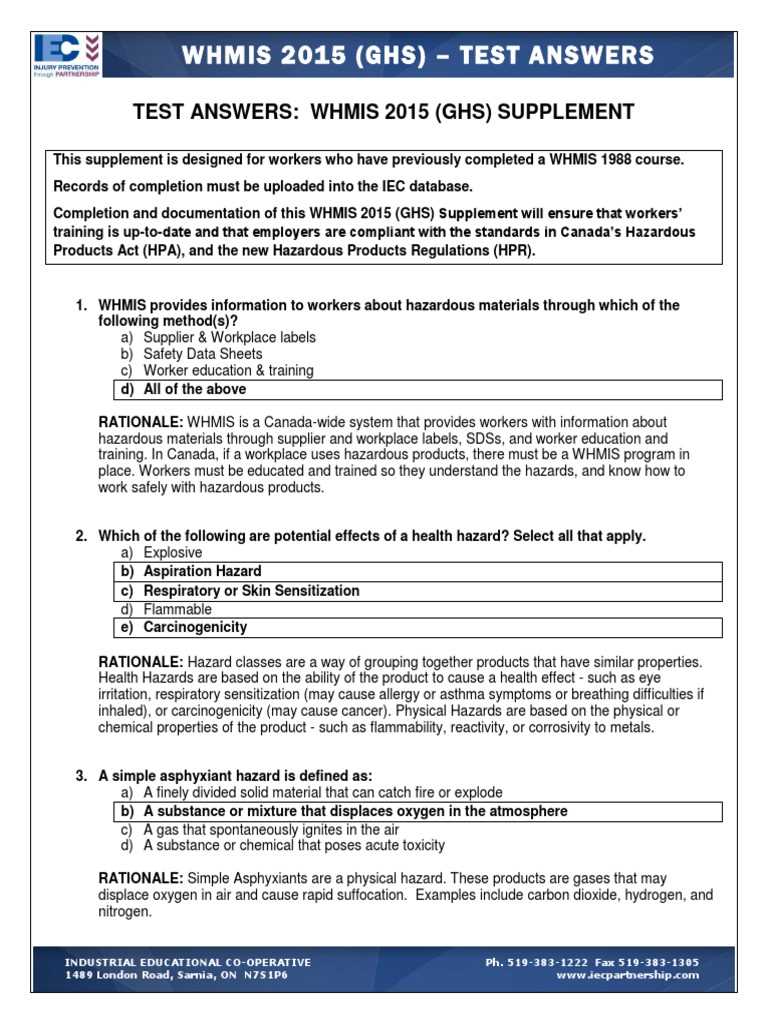 rtk ghs knowledge test answers