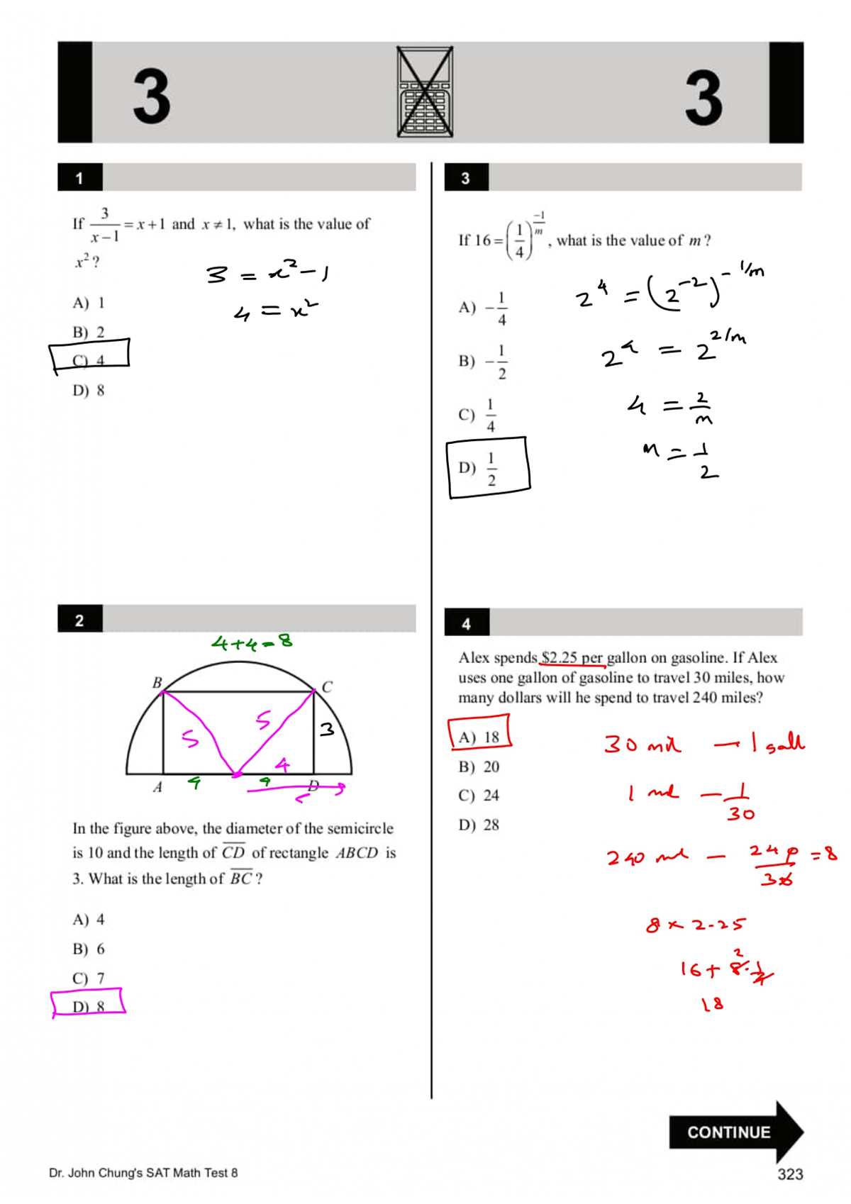 sat test 7 answer key